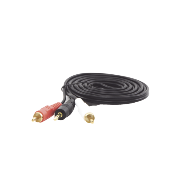 Convertidor 3.5mm Estéreo a 2 RCA Macho 1.83m | para Aplicaciones de Audio | Compatible con Amplificadores VSSL y Epcom ProAudio