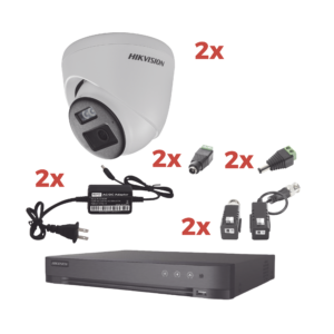 Kit Audio Bidireccional TurboHD 1080p / DVR 4 Canales / 2 Cámaras Eyeball (Exterior) con Bocina y Microfóno Integrado / 2 Fuentes de Poder / Accesorios