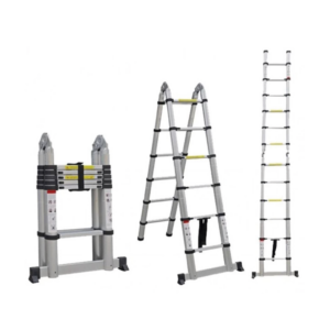 Escalera Telescópica de Aluminio Tipo Tijera de 1.9 + 1.9 Metros de Altura