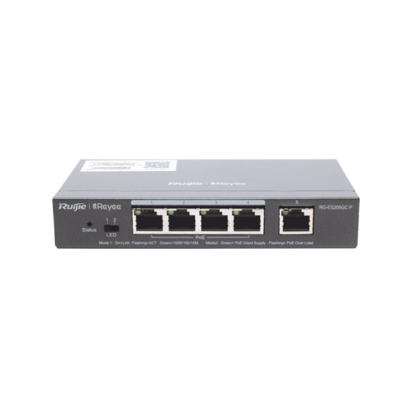 Switch Administrable PoE con 5 puertos Gigabit