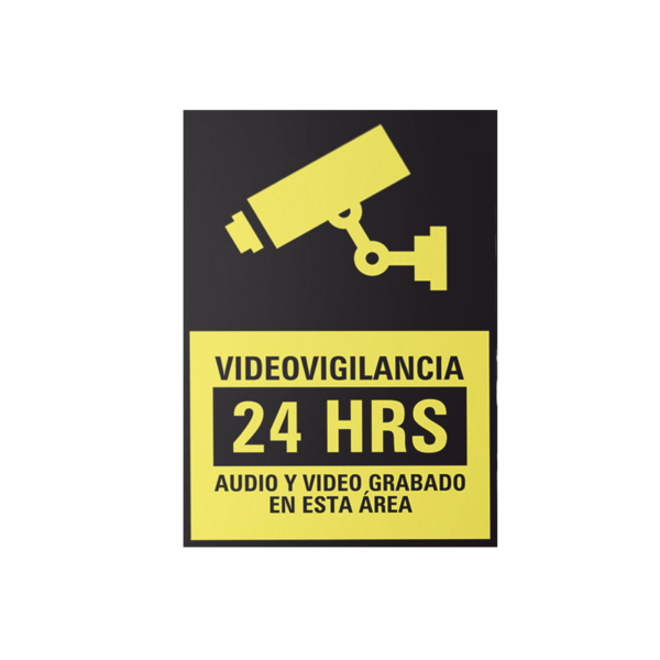 Etiqueta de Videovigilancia en Vinil Adhesivo Mate / Paquete con 10