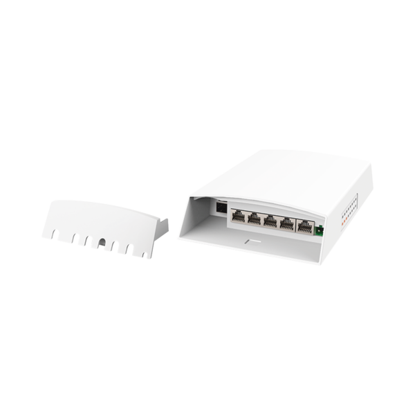 Switch CCTV PoE para Exterior / No administrable / PoE Entrada 802.3 bt Hasta 60W / 1 Puerto PoE salida 24V pasivo Hasta 12W /  3 puertos PoE 802.3 at Hasta 30W /  Ideal para Aplicaciones CCTV con Enlaces Inalámbricos