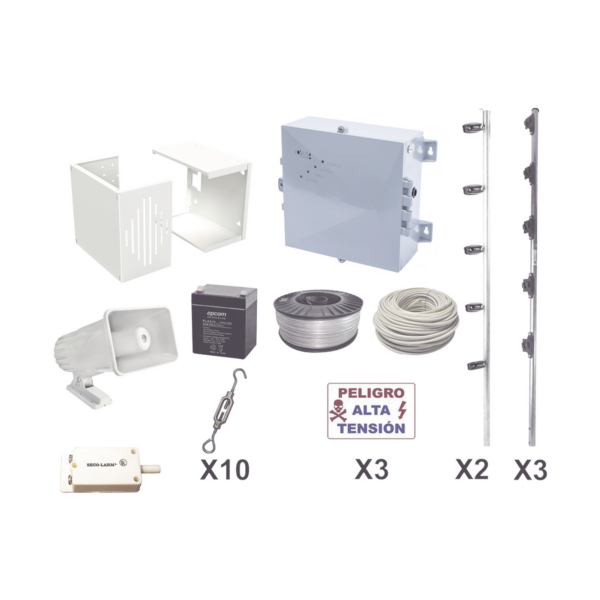 KIT ESENCIAL PARA 25Mts PERIMETRALES DE CERCO ELÉCTRICO PARA PROTECCIÓN DE ROBOS EN CASAS