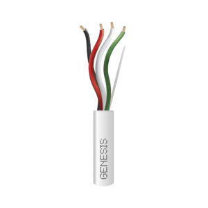 Bobina de 305 Metros / Cable de Cobre / 4 x 18 AWG / Riser / Para Interior / Color Blanco / Para Aplicaciones de Alarmas de Intrusión/Control de Acceso/ Automatización / Interfonos y Tv Porteros