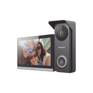 Kit de Videoportero Hibrido TurboHD con Pantalla LCD touch de 7" Wi-Fi / Frente de Calle para Exterior Metalico / 720p (1 Megapíxel )117° de Visión (Gran Angular) / Llamada a App Hik-Connect