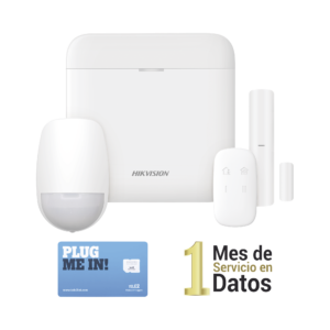 (AX PRO) KIT de Alarma AX PRO con GSM (3G/4G) / Incluye: 1 Hub con bateria de respaldo / 1 Sensor PIR / 1 Contacto Magnético / 1 Control Remoto /1 MICROSIM30M2M incluye 1 mes de servicio/ Wi-Fi / Compatible con Hik-Connect P2P