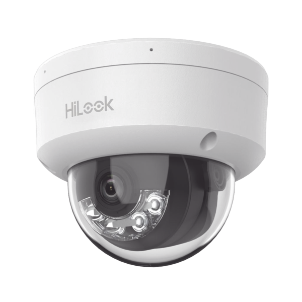 HiLook Series / Domo IP de 2 Megapixel (1080p) / Lente 2.8 mm / 30 mts IR / Micrófono Integrado / Exterior IP67 / PoE / dWDR / H.265+ / ONVIF