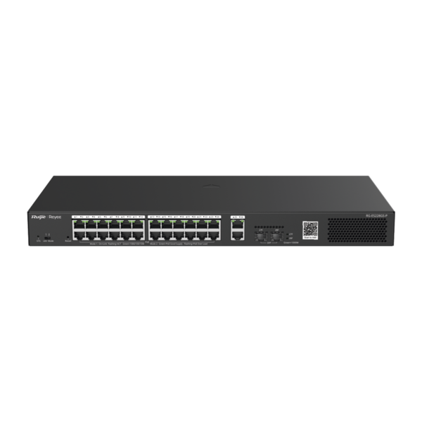 Switch Smart PoE con 24 puertos Gigabit PoE 802.3af/at + 2 SFP para fibra 1Gb