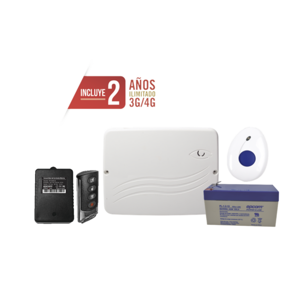 Kit de Panel de Alarma Híbrido 4G LTE con botón de Pánico y Detección de Caídas Inalámbrico