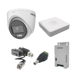 KIT COLORVU TURBOHD 1080pLite / DVR 4 Canales / 4 Cámaras Eyeball (exterior) / Transceptores / Conectores / Fuente de Poder Profesional