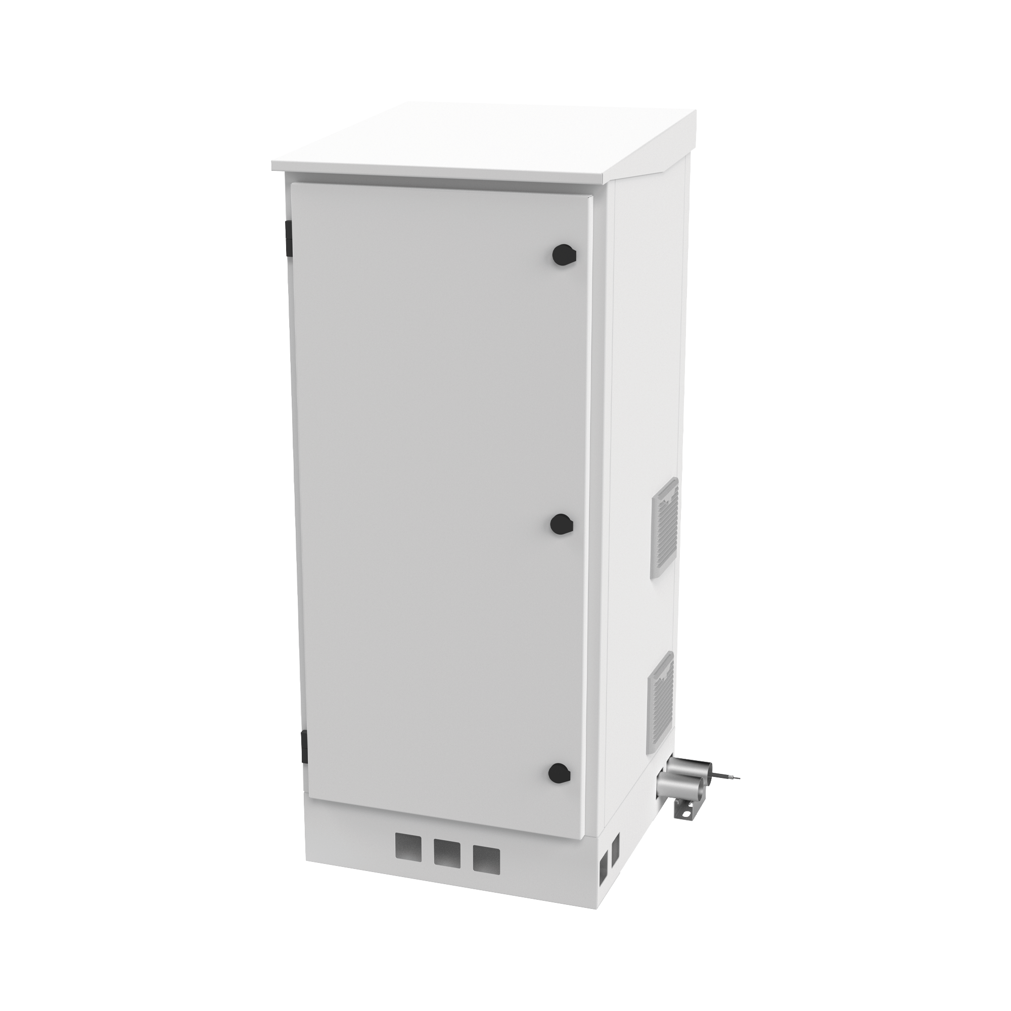 Gabinete de Piso para Exterior con Ventiladores y Termostato con Rack de 19" de 16 U + Espacio para Baterías