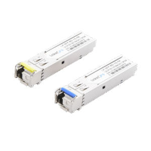 Transceptores Ópticos Bidireccionales SFP (Mini-Gbic) / Monomodo 1310 & 1550 nm / 1.25 Gbps / 1000BASE-BX / Conector LC/UPC Simplex / DDM / Hasta 5 km / 2 Piezas