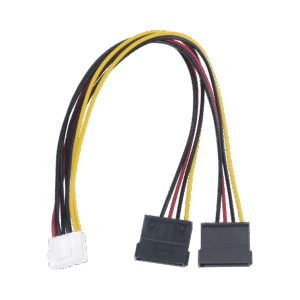 Cable Doble de Corriente SATA / Compatible con DVR's epcom / HIKVISION / 25 cms de Longitud