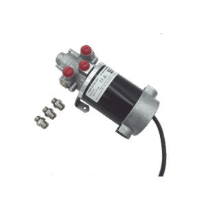 Bomba Hidráulica Reversible PUMP-3 / 12V DC / Flujo 1.6L (98 cu.in) por Minuto / Cilindro 160-550 cc (9.8 - 33.5 cu.in) / Conexiones ORB / Incluye 3 Adaptadores ORB-5 a 9/16 UNF / Compatible con SteadySteer