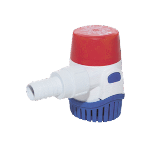 Bomba sumergible de achique de 500 galones por hora a 12 Volts de corriente directa.