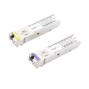 Transceptores Ópticos Bidireccionales SFP (Mini-Gbic) / Monomodo 1490 & 1550 nm / 1.25 Gbps / 1000BASE-BX / Conector LC/UPC Simplex / DDM / Hasta 100 km / 2 Piezas